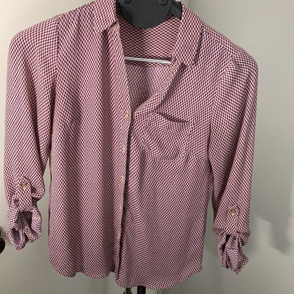 The Limited Patterned Button Up Blouse, Size xs